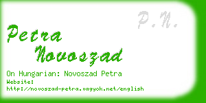 petra novoszad business card